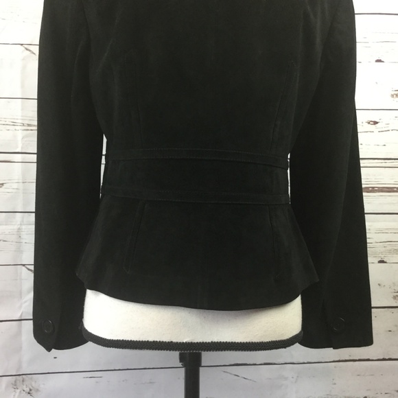 Loft Black Suede Leather Jacket, Size 8P - Picture 6 of 8